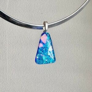Dichroic Glass Pendant Pink Blue